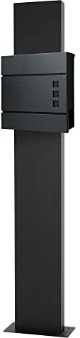 ECD Germany Boîte aux Lettres sur Pied, Anthracite, 37x10,5x36,5 cm, Acier Inoxydable, Moderne, Mailbox avec Compartiment à Journaux, 2 Clés, Support Anthracite Haut 170 cm, Materiel de Montage Inclus