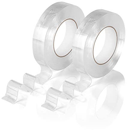 EASYmaxx Doppelseitiges Klebeband transparent 10M | abwaschbar, wiederverwendbar, rückstandslos zu entfernen | für Teppiche, Wandbilder, Fotos, Bilderrahmen, Deko u.v.m