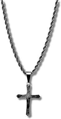 CRBNCNCPT Kreuz Halskette Herren | Carbon Kreuz Anhänger & Schwarze Edelstahlkette | Männer Halskette 55cm & 65cm | Herren Schmuck wasserdicht rostfrei