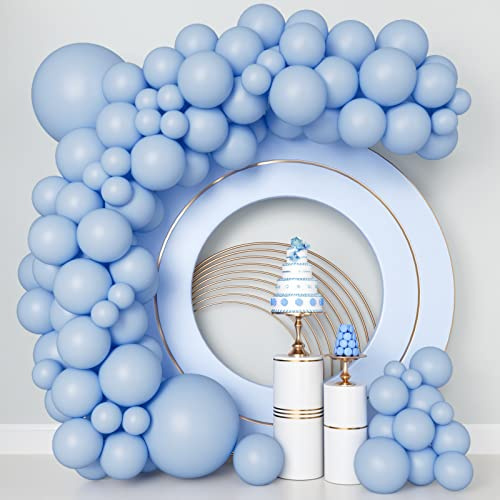 Pastellblaue Luftballons, 140 Stück, hellblau, Ballongirlande, Bogen-Set, 5/10/12/18 Zoll, verschiedene Größen, babyblaue Latexballons für Geschlecht Offenbarung, Hochzeit, Geburtstag, Party