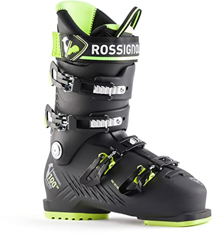 Rossignol Hi-Speed 100 HV - Scarponi da Sci da Uomo, Colore Nero e Giallo, Misura 29,5