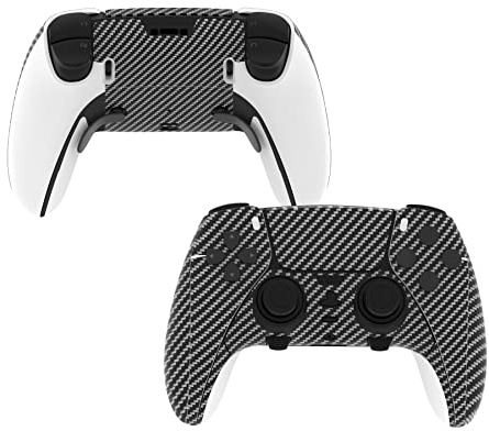 PlayVital 2 Set Skin Decals Sticker for ps5 Edge Wireless Controller, Custom Vinyl Decal Skins Wrap Cover for ps5 Edge Controller - Graphite Carbon Fiber