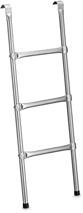 Relaxdays Scaletta per Trampolino, 96 cm, da Appendere, 3 Gradini, Scala per Tappeto Elastico, in Acciaio, Argentato
