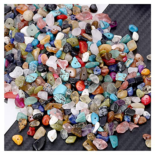 mozhixue Fluorit 500pcs Perlen zum Auffädeln Kristalle Perlen Kristall Steine Perlen für Armbänder Ketten Ohrringe Schmuck Machen Crafting Natürlichen Unregelmäßige Gebohrt DIY Edelsteine 5-8mm
