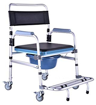 CLoxks Fauteuil Roulant,Chaise de Douche Pliante Non-SP pour Personnes âgées handicapées Chaise de Toilette Domestique Multifonction Fauteuil Roulant