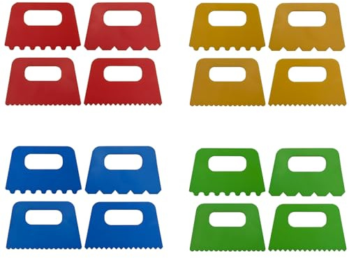Lependor Plastic Scrapers Kit, 16Pcs Paint Scraper Tool for Arts Crafts Scraping Knife Pottery Painting Tools Drawing Acrylic Putty - 16 Packs