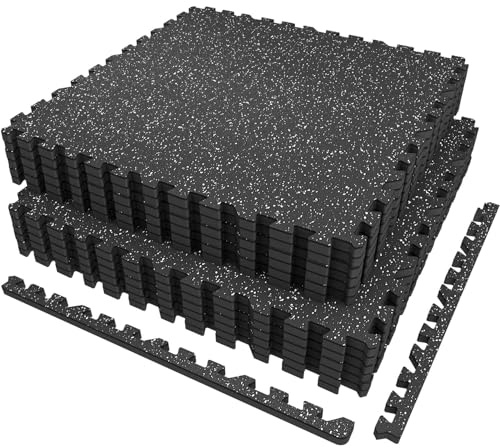 AIRHOP 6 Matten 60x60x1,4cm Extra Dicke robuste Gummierte, rutschfeste Puzzlematte, geeignet für Fitnessstudio und Heimfitness, schwere Trainingsbelastung, bodenschutzmatte Fitness, fitnessmatte