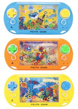 Travel Water Game Handheld Miniture Water Toss Ring Aqua Ring Game Ideal Road Trip Entertainment Great For Stress & Anxiety Relief Easy to Store Away (ONE RANDOM COLOUR GAME)