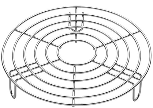 Lohill Auskühlgitter Edelstahl Runde Steamer Rack, Einlegerost Kochständer Dampfgarer Kuchenauskühler, Rund Dämpfen Rack Dämpfeinsatz zum Backen Kochen Braten (20.5*4.5 cm)