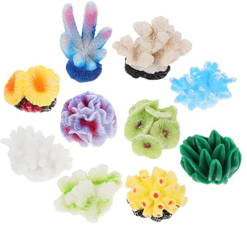 Yardwe 10stücke Künstliche Korallen Aquarium Dekoration Ornament Aus Harz Für Fischtanks Korallenstatue Korallen Deko Für Aquarien