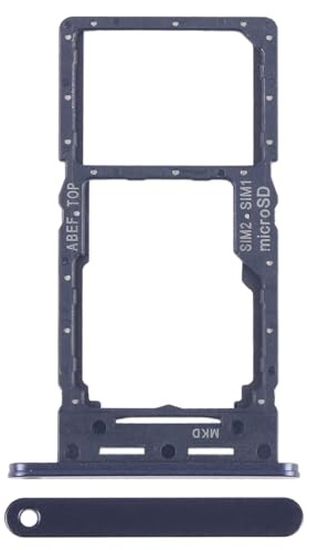 Pièce de Rechange générique Compatible avec Le Samsung Galaxy A25 5G SM-A256B A256B. Essayez Le tiroir Porte-Carte SIM (bac 1 + Slot SIM 2) ou Glissez-Le pour Lecteur de mémoire Micro SD (Noir)