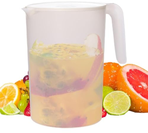 Pichet de capacité de 2 L, pichets à boissons résistants à la chaleur, pichets à boissons avec couvercle, carafe en verre borosilicate résistant à la chaleur, grand pichet en plastique