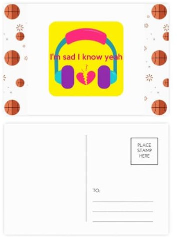 Englischer klassischer emotionaler Text, trauriger Basketball, Postkarten-Set, Dankeskarte, Versandseite, 20 Stück