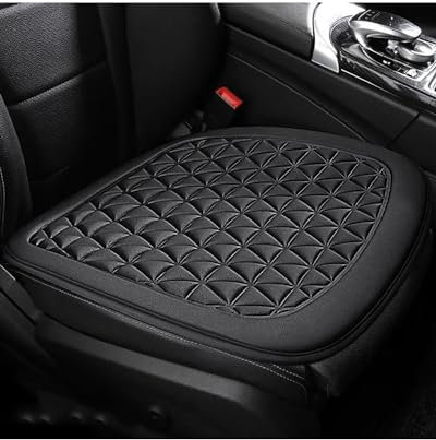 NBHGFF Auto Sitzauflagen Atmungsaktiver Stoff-Autositzbezug 3D-dreieckig Konkav Konvex Hüftmassagebezug Allgemeines Autositzkissen Mit Rückenlehnenkissen Sitzbezüge Sitzauflagen(-05-Black Square pad)