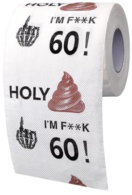 GADITIEK Papier Toilette Cadeau 60 Ans Homme Femme, Papier Toilette 60 Ans Anniversaire avec des Motifs, Idee Cadeau Homme 60 Ans, Cadeau Femme 60 Ans Amusantes, Decoration Anniversaire 60 Ans Humour
