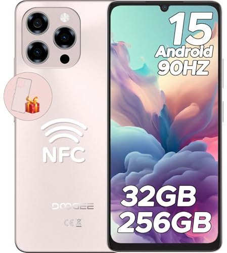 DOOGEE Note 58 Pro Telefono Movil Libre Andriod 15, 32GB+256GB Smartphone Octa Core 6.75 HD+ 90Hz Móvil, Batería 6250mAh, 16MP+8MP, Teléfono Móvil 8.6mm, Dual SIM 4G/ GPS/NFC/Huella Dactilar Oro