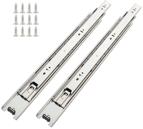 10 Pairs of 12 Inch Hardware Full Extension Side Mount Ball Bearing Sliding Drawer Slides