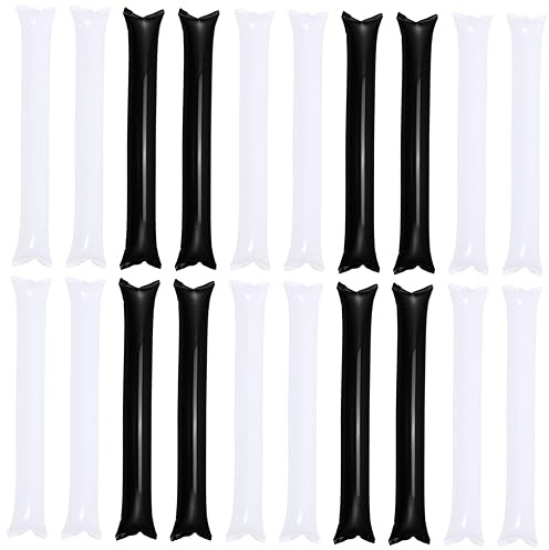 SOIMISS 24 Piezas de Palos Inflables de Animación Blancos para Fútbol y Competición de Carreras Material PE y Función de Ruido