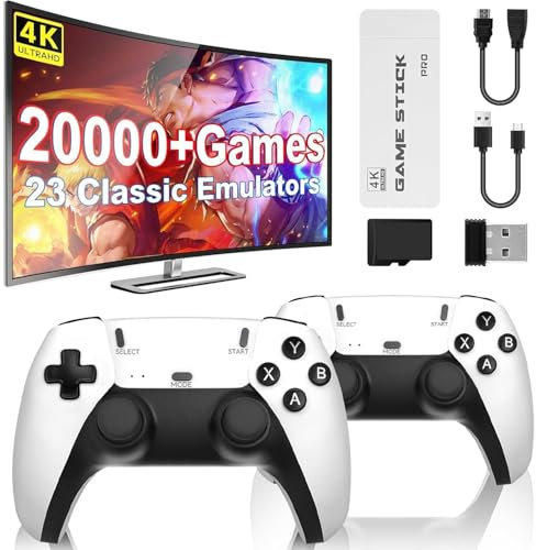 Console de Jeux Rétro, Console Retro Gaming 21.000+ Jeux Classiques, 2 Manettes Sans Fil, Plug & Play HDMI, Mini Arcade pour Famille et Adultes (Édition UP+)