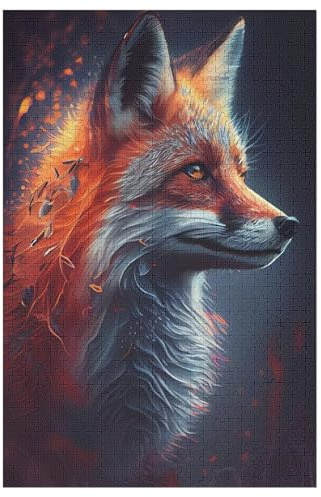 Holzpuzzle Fuchs Puzzle 1000 Teile Erwachsene Klassische Pädagogisches Spielzeug Kinder Lernspiel Herausforderndes Puzzles 78×53cm