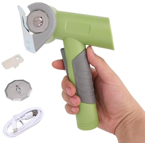 Weytoll Cardboard Cutter, Cordless Electric Scissor with Safety Switch, Felt Leather Electric Circular Shears with Blade Cutting Capacity 6.5mm for Handmade Projects and Industrial Applications