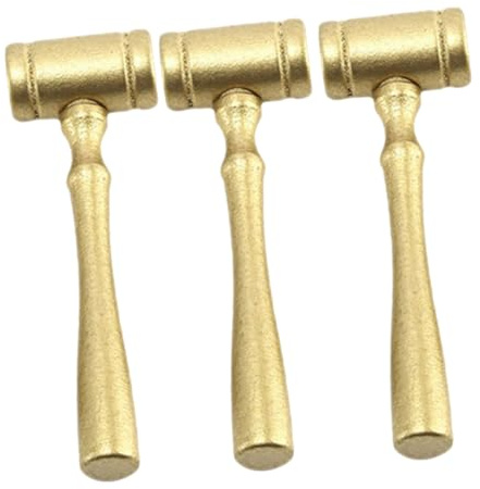 Toyvian 3Pcs Wooden Judge Gavel Auction Hammer Lightweight for Boys Birthday Festival Roleplay Cosplay Courtroom Accessories