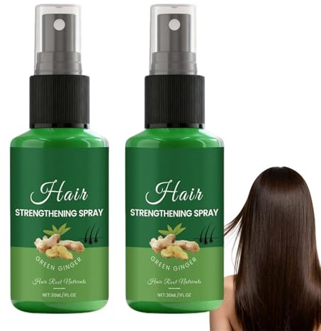 Ginger hårserumspray, hårkompressionsprodukter för kvinnor, ingefära hårbottensserum för daglig användning, hårspray för hårbottenvård, serum för hårbotten, hårvård (2 st)
