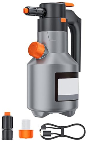 Electric Foam Sprayer, Elektrisch Schaumsprüher, 2L Schaumpistole Autowäsche, tragbare Schaumkanone für Auto Waschen, Schaumsprüher Auto mit 8 Bar für Auto-Reinigung, Garten, Hauswartung (Grau)
