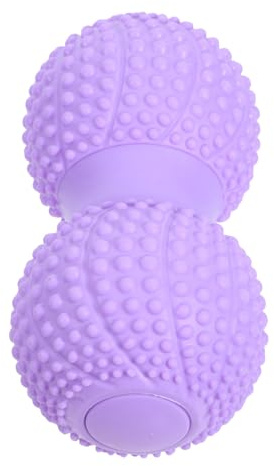 Wakauto Peanut Massage Ball for Myofascial Release and Neck Pressure Point Relief, Double Lacrosse Style Manual Foot Massager, Portable Muscle Relaxation Tool for Back, Spine, and Yoga