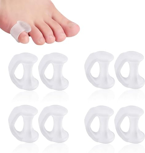 XENQITO 8 Pezzi Separatore per Dita dei Piedi, Separatore Mignolo Piede, Correttore per Dita Sovrapposte, Bunion Cushions Pads for Women＆Men, for Preventing Rubbing & Relieve Pressure