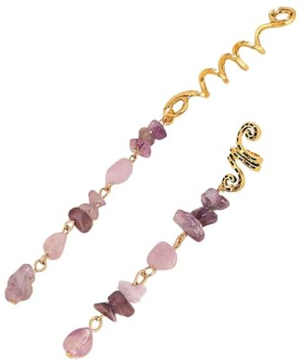 Braids Hair Gems, Dreadlock Rings Jewelry, Natural Stone Aid with Elegant Touch, Vintage Tool with Sturdy Design, 3.14 Inches Fashion Accessory, Effective Styling Product for Use