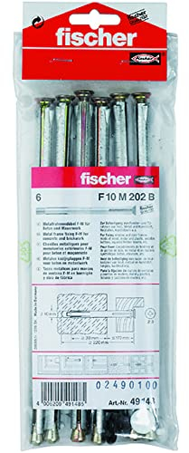 Fischer Fensterrahmendübel F 10 M 202 B SB-Karte, Inhalt: 6 x Metallrahmendübel, 6 x Abdeckkappe weiß/dunkelbraun, 049148
