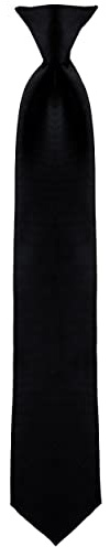 boxed-gifts Poly Solid Clip On Tie, Black