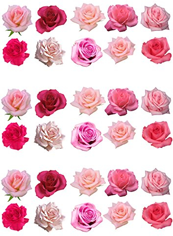 Top That Assortiment de 30 roses en papier comestible pour décoration de gâteau