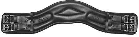 Kieffer Leder-Sattelgurt Ultrasoft schwarz Kurzgurt anatomisch geformt Rollschnalle Elastomerband