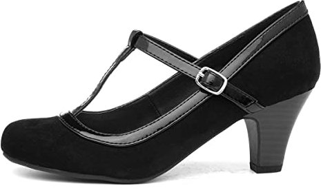 Lilley Vicky Womens Black Faux Suede Court Shoe - Size 8 UK - Black