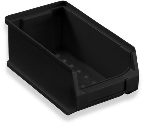 aidB Sichtlagerbox leitfähig Größe 2, schwarz, stabile Stapelbox aus ESD-Kunststoff, Lagerbox, ideal für Kleinteile, 40 St.