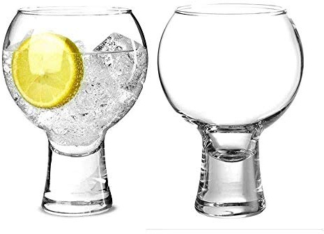 Large Gin and Tonic Glasses Set of 2 Gift Set - Copa De Balon Gin Balloon Glass 540ml - Stylish Unique Fishbowl Design Gin Goblet - Easy to Hold and Looks Spectacular with Coloured Gin