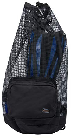 Scuba Diving Bag, Oversized Mesh Scuba Diving Backpack for Snorkeling Gear & Equipment, Holds Mask, Fins, Snorkel (black)