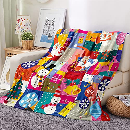 FANSU Flanell Kuscheldecke Flauschig Decke, 3D Drucken Microfaser Weich Warm Plüsch Fleecedecke Sofadecke Couchdecke Wohndecke Bettdecke Tagesdecke (Patchwork,180x240cm)