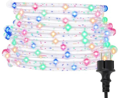 vidaXL Lichtschlauch 1200 LEDs Lichterschlauch Lichterkette LED-Streifen Außen Innen Party Deko Weihnachtsbeleuchtung Weihnachtsdeko Mehrfarbig 50m PVC