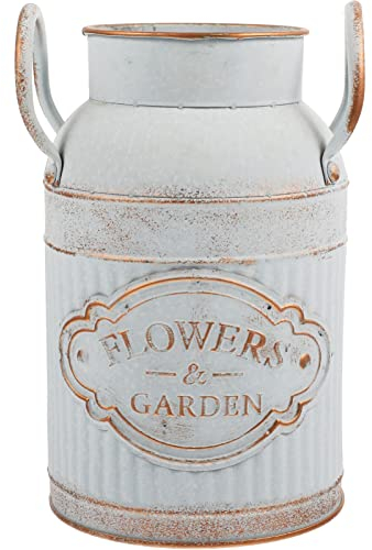 TOPBATHY Pot De Fleurs Vintage avec Poignée Seau à Fleurs pour Arrangement Floral Vase Métal
