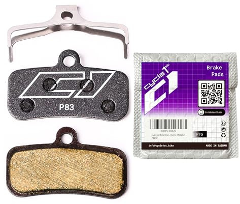 Cycle1st Bike Disc Brake Pads Compatible with/Replacement for Shimano 4-Piston Caliper: XTR XT Surron SLX Deore Saint Zee Tektro TRP -for Mountain Bikes/MTB 83 (Semi-Metallic=Black: 1 Pair)