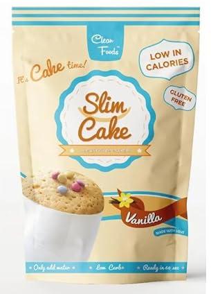 CleanFoods SlimCake 73 calories gâteau l saveur vanille l 5 cup cakes I Konjac Glucomannan I sans gluten I sans sucre I préparé en 60 secondes l gâteau de tasse