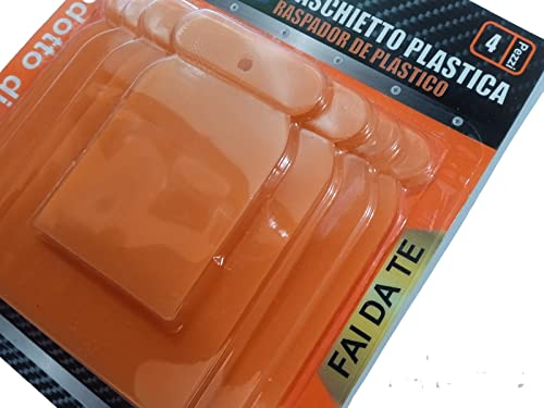 Lot de 4 Spatules Grattoirs en Plastique - Ensemble de spatules japonaises indiquées pour Mastic et Anti Corrosive, Remplissements, Ponçants, Flexibles et résistants aux acides