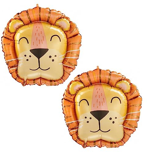 Lion Balloons 31 inch Lion Foil Balloons Animal Party Balloons Cartoon Animal For Kids Birthday Lion Woodland Balloons Jungle Safari Theme Party Decorations 2pcs