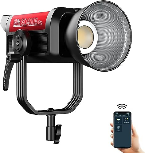 GVM PRO 400W LED Videoleuchte, Bowens COB Studiolicht mit DMX/APP Steuerung, Bi-color 2700K–6800K 14500Lux@1m Fotolicht Dauerlicht für Fotografie Studio YouTube Video Streaming 12 Lichteffekten CRI97+