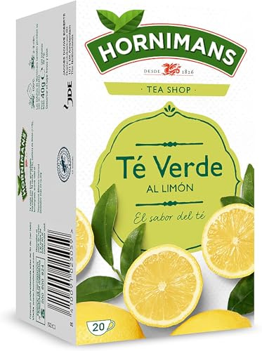 Hornimans Té Verde al Limón Ingredientes 100% Naturales | 20 bolsitas | Con Teína (Paquete de 5)