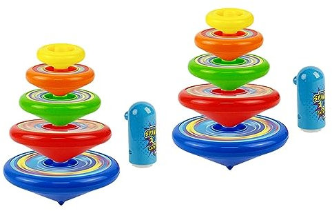 ABOOFAN 2 Sätze Oben Gestapelt Spielzeug Zum Stapeln Von Oberteilen Super-stapelplatten-kit Kinderspielzeug Sensorisches Spielzeug Spitze Produkte Für Kinder Plastik Rotieren Handbuch