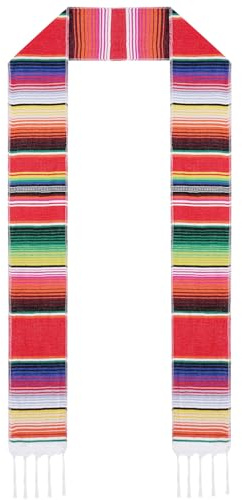 Jmkcoz Mexican Graduation Stole Sash Mexican Serape Scarf Colorful Graduation Honor Stole for Graduation Women Men